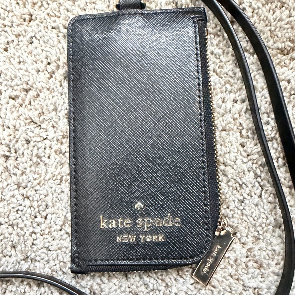Kate Spade Black and Gold Zip Wallet